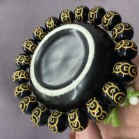 Agate Bracelets, Round, fashion jewelry & Unisex black, 19CM 