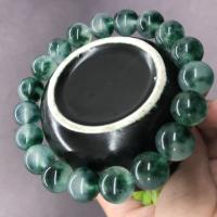 Gemstone Bracelets, Green Grass Stone, Round, fashion jewelry & DIY green, 19CM 