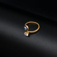 Zinc Alloy Cuff Finger Ring, Adjustable & fashion jewelry & with rhinestone, golden 