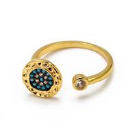 Латунь Манжеты палец кольцо, с кубический цирконий, Регулируемый & ювелирные изделия моды, Золотой, продается сумка