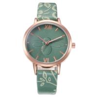 Women Wrist Watch, Zinc Alloy, with PU Leather & Glass, Chinese movement, plated, fashion jewelry & for woman 