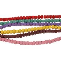Nicht magnetische Hämatit Perlen, plattiert, unterschiedliche Farbe und Muster für die Wahl, keine, 4x4x4mm, Bohrung:ca. 1mm, Länge:16 ZollInch, 98PCs/Strang, verkauft von Strang