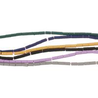 Las Perlas De Hematites Sin Magnético, Hematite, Columna, chapado, diferente color y patrón para la elección, más colores para la opción, 4x2mm, agujero:aproximado 0.5mm, longitud:16 Inch, aproximado 95PCs/Sarta, Vendido por Sarta