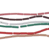 Las Perlas De Hematites Sin Magnético, Hematite, Columna, chapado, diferente color y patrón para la elección, más colores para la opción, 12.5x4mm, agujero:aproximado 1mm, longitud:16 Inch, aproximado 32PCs/Sarta, Vendido por Sarta