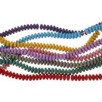 Nicht magnetische Hämatit Perlen, Abakus,Rechenbrett, plattiert, unterschiedliche Farbe und Muster für die Wahl, keine, 3x6mm, Bohrung:ca. 0.5mm, Länge:16 ZollInch, ca. 127PCs/Strang, verkauft von Strang