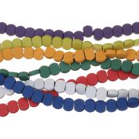 Nicht magnetische Hämatit Perlen, plattiert, unterschiedliche Farbe und Muster für die Wahl, keine, 6x8x3mm, Bohrung:ca. 0.5mm, Länge:16 ZollInch, 64PCs/Strang, verkauft von Strang