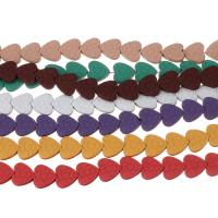 Nicht magnetische Hämatit Perlen, Herz, plattiert, unterschiedliche Farbe und Muster für die Wahl, keine, 10x10x3.5mm, Bohrung:ca. 1mm, Länge:16 ZollInch, ca. 44PCs/Strang, verkauft von Strang