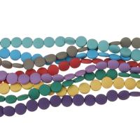 Nicht magnetische Hämatit Perlen, rund, plattiert, unterschiedliche Farbe und Muster für die Wahl, keine, 8x3mm, Bohrung:ca. 0.5mm, Länge:16 ZollInch, ca. 52PCs/Strang, verkauft von Strang