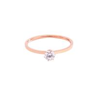 Titanium Steel Finger Ring, rose gold color plated & micro pave cubic zirconia & for woman, US Ring 