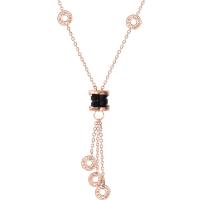 Collier de bijoux de titane, Acier titane, Plaqué de couleur d'or rose, chaîne ovale & pour femme Environ 17.7 pouce, Vendu par brin