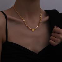 Collier de bijoux de titane, Acier titane, Placage de couleur d'or, pour femme Environ 15.74 pouce, Vendu par brin