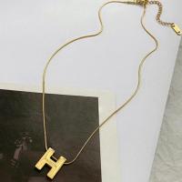 Collier de bijoux de titane, Acier titane, avec 2.16 inch chaînes de rallonge, Lettre H, Placage de couleur d'or, pour femme, 13mm Environ 17.92 pouce, Vendu par brin