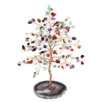 Богатое дерево украшения, Gemstone фишки, с Агат, для дома и офиса & Устойчивого & различные материалы для выбора, Много цветов для выбора продается PC