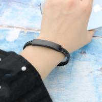 PU Leather Cord Bracelets, Stainless Steel, with PU Leather, fashion jewelry & Unisex 