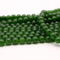 Jaspis Stein Perlen, rund, poliert, DIY & verschiedene Größen vorhanden, grün, verkauft von Strang