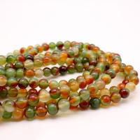 Natürliche Malachit Achat Perlen, rund, poliert, DIY & verschiedene Größen vorhanden, farbenfroh, verkauft von Strang