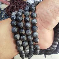 Labradorite Beads, Round, polished, DIY black 