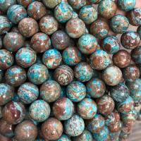 Perles agates, Agate de camouflage bleue, Rond, poli, DIY & normes différentes pour le choix, Vendu par brin