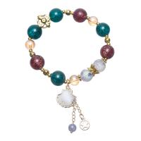 Lampwork Bracelets, Zinc Alloy, with Lampwork, Round, fashion jewelry, multi-colored, 16.5cm  1.2cmuff0c1cmuff0c8cm 
