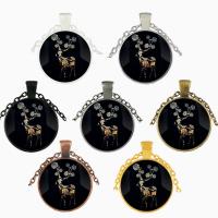 Time Gem Jewelry Necklace, Zinc Alloy, with Glass, fashion jewelry & Unisex 2.5cm   70cm 