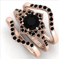 Zinc Alloy Ring Set, finger ring, plated, three pieces & fashion jewelry & with cubic zirconia 