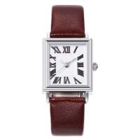 Uhrenarbänder für Frauen, Zinklegierung, mit PU Leder & Glas, chinesische Bewegung, plattiert, Modeschmuck, keine, (21x3mm)x7.5mm,14x210mm, verkauft von PC