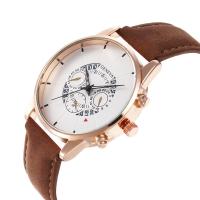 Men Wrist Watch, Zinc Alloy, with PU Leather & Glass, Chinese movement, plated, fashion jewelry & for man 