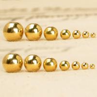 Brass Jewelry Beads, Round, gold color plated, golden, nickel, lead & cadmium free 