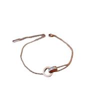 Titanium Steel Bracelet & Bangle, with 1.96 inch extender chain, rose gold color plated, for woman Approx 5.9 Inch 