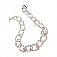 Rhinestone Zinc Alloy Necklace, plated, for woman & with rhinestone Approx 15.74 Inch 