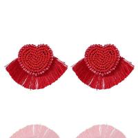 Seedbead Stud Earring, Tassel, fashion jewelry & for woman 