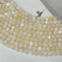 Concha de perla Abalorio, Esférico, pulido, Bricolaje & diverso tamaño para la opción, Blanco, Vendido por Sarta
