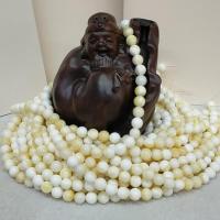 Shell Pearl Beads, Round, polished, DIY white 