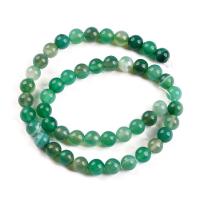 Natürliche Streifen Achat Perlen, rund, poliert, DIY & verschiedene Größen vorhanden, grün, verkauft von Strang