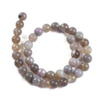 Natürliche Streifen Achat Perlen, rund, poliert, DIY & verschiedene Größen vorhanden, grau, verkauft von Strang