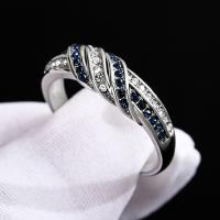 Anillo de dedo de aleación de Zinc, chapado, Joyería & diverso tamaño para la opción & con diamantes de imitación, Vendido por UD