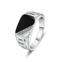 Anillo de dedo de aleación de Zinc, chapado, Joyería & diverso tamaño para la opción & con diamantes de imitación, más colores para la opción, Vendido por UD
