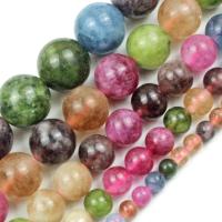 Imitation Turmalin Perlen, Karneolstein, mit Grüner Chalcedon, rund, plattiert, Modeschmuck & verschiedene Größen vorhanden, keine, verkauft von PC