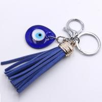 Evil Eye Key Chain, Zinc Alloy, with Lampwork, blue, 160mm 