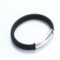 Bracelet en acier inoxydable Silicone, avec silicone, bijoux de mode & unisexe, plus de couleurs à choisir Vendu par PC