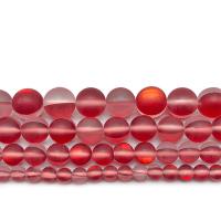 Perles de cristal rondes , DIY & normes différentes pour le choix & givré, rouge lotus, Vendu par brin