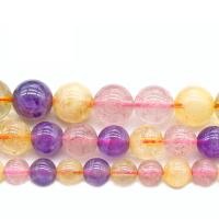 Gemischte Farbe Quarz Perlen, Regenbogen Quarz, rund, poliert, DIY & verschiedene Größen vorhanden, farbenfroh, verkauft von Strang