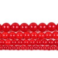 Round Crystal Beads, polished, DIY bright red 