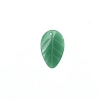 Aventurine Pendants, Leaf, Carved, DIY green 