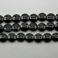 Nicht magnetische Hämatit Perlen, Non- magnetische Hämatit, flache Runde, poliert, DIY & verschiedene Stile für Wahl, schwarz, verkauft von Strang