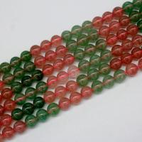 Gemischte Farbe Quarz Perlen, Strawberry Quartz, rund, poliert, DIY & verschiedene Größen vorhanden, farbenfroh, verkauft von Strang