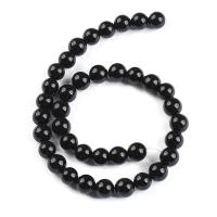 Natural Black Agate Beads, Round, polished, DIY black 