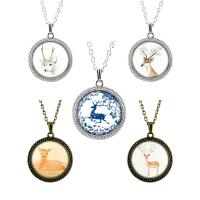 Time Gem Jewelry Necklace, Zinc Alloy, with Glass, fashion jewelry & Unisex 3.2cm 2.5cm    70cm 
