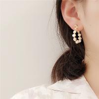 Freshwater Pearl Drop Earring, Zinc Alloy, with Freshwater Pearl, fashion jewelry, white 