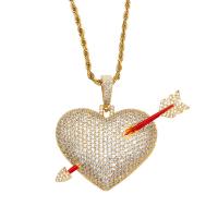 Zinc Alloy Heart Pendants, plated, fashion jewelry & for woman 